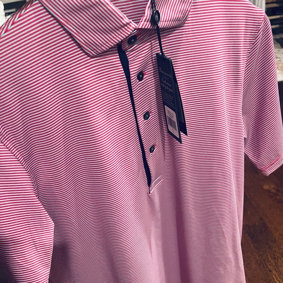 Greyson Saranac Striped Polo, Sasanqua, NWT $98, Small - Picture 6 of 7